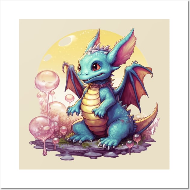 Bubble Dragon Cute Dragon Posters and Art Prints TeePublic